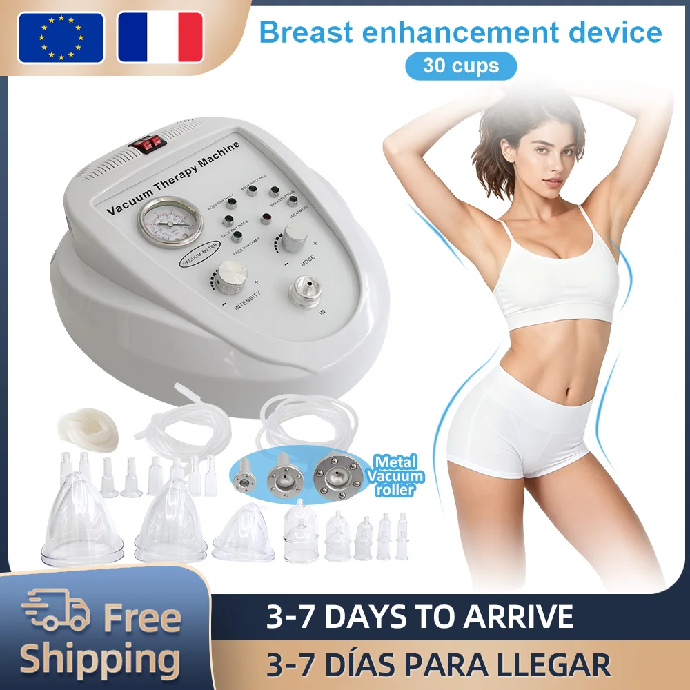 Appareil de massage électrique à pompe à vide pour l'augmentation mammaire, thérapie par aspiration, ventouses anti-cellulite, grattage, raffermissement de la peau, machine pour le remodelage corporel, massage des seins, machine de lifting des fesses.