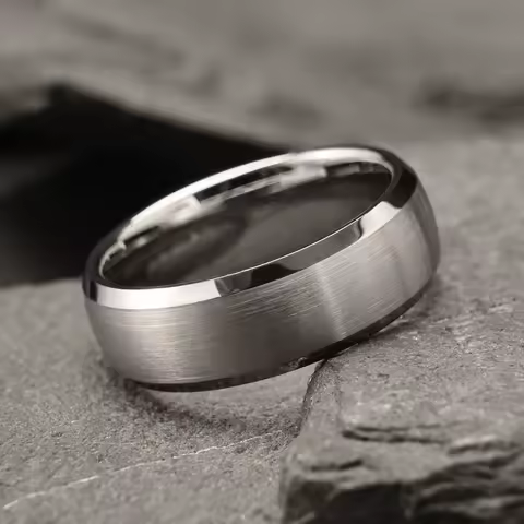 silver color tungsten ring for man anillos bague homme pareja compromiso fashion jewelry wedding bands couple engagement rings