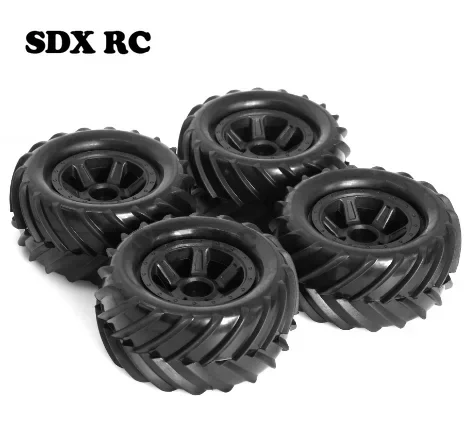 4 Stuks 90Mm Monster Truck Buggy Banden Wiel 12Mm Hex Voor E-Revo Mjx 16207 16208 Scy 16101 Hbx 1/16 Rc Auto Upgrade Onderdelen