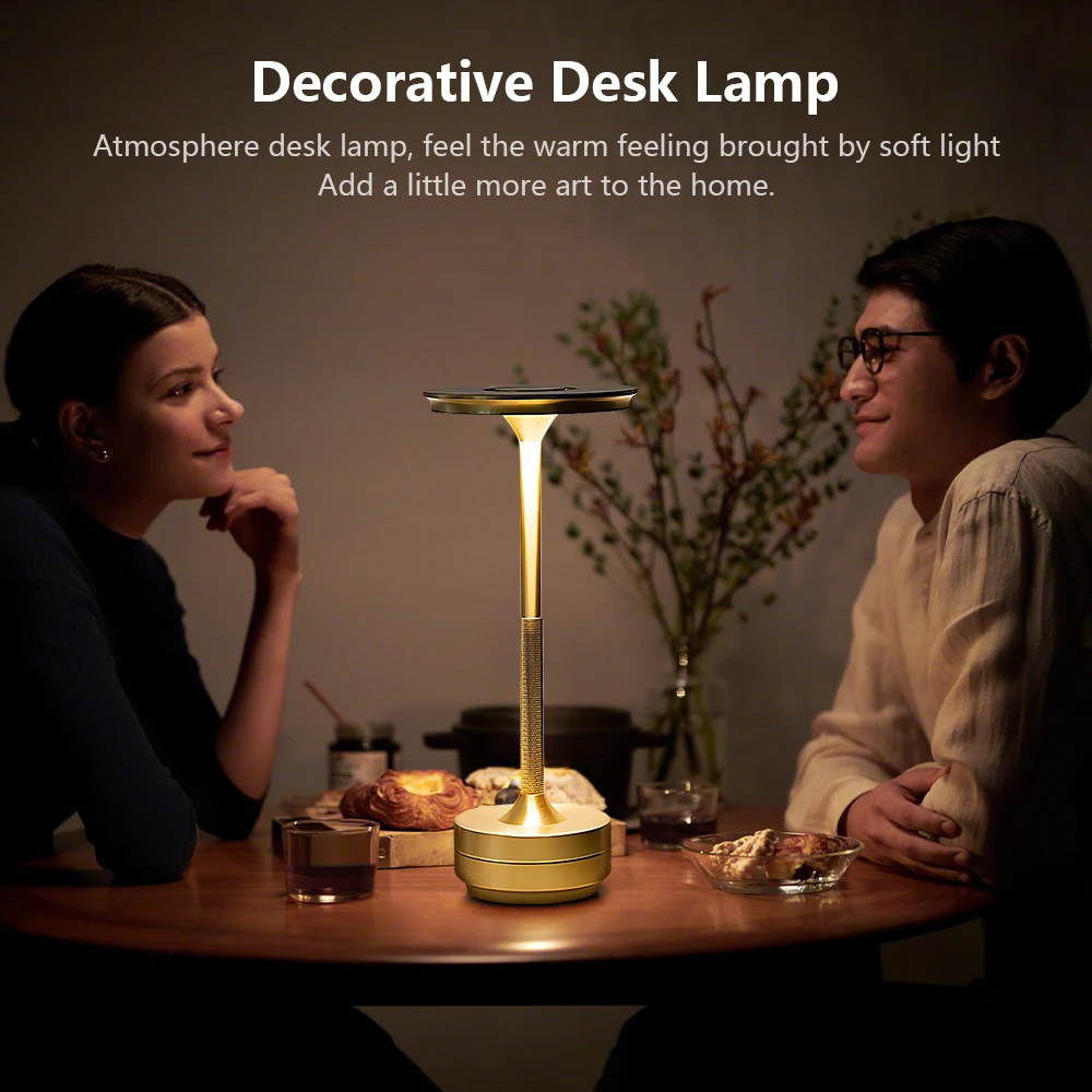 Novo 40leds toque lâmpada de mesa USB-C carregamento 3 modos luz regulável lâmpada do berçário com 2000mah bateria lâmpada mesa cabeceira para leitura