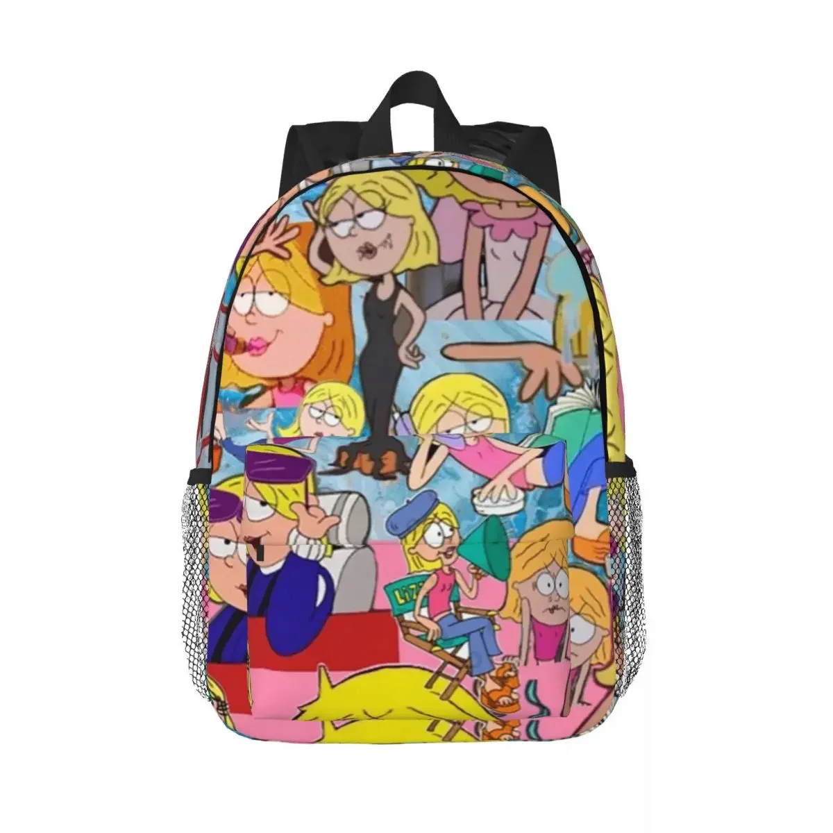 Lizzy Pink 90s Collage Backpacks Teenager Bookbag Casual Children School Bags Laptop Rucksack Shoulder Bag Large Capacity