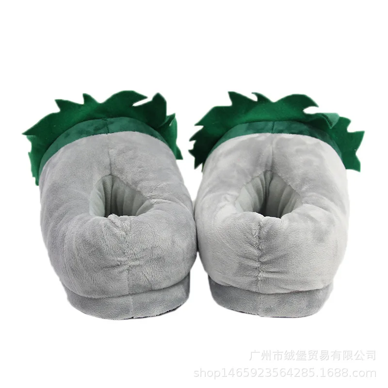 Anime My Hero Academia Deku Plush Slippers Autumn and Winter Men\'s Home Warm Soft Filled Cotton Slippers