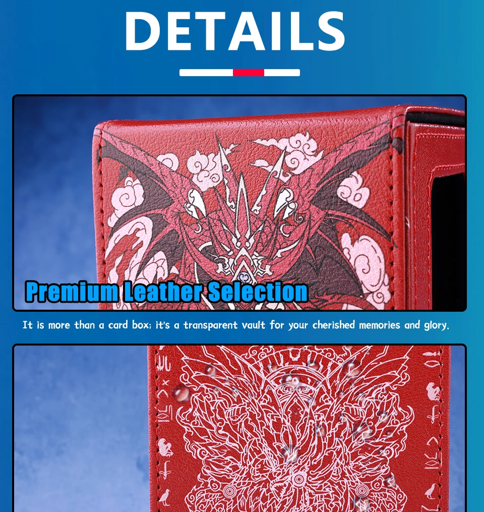 TCG Deckbox mit 100+ Kartenkapazitäten – Drachen-Design, langlebige und kostengünstige Aufbewahrung für TCG-Karten, ideal für YGO PTCG Magic Gifts – Detail 4