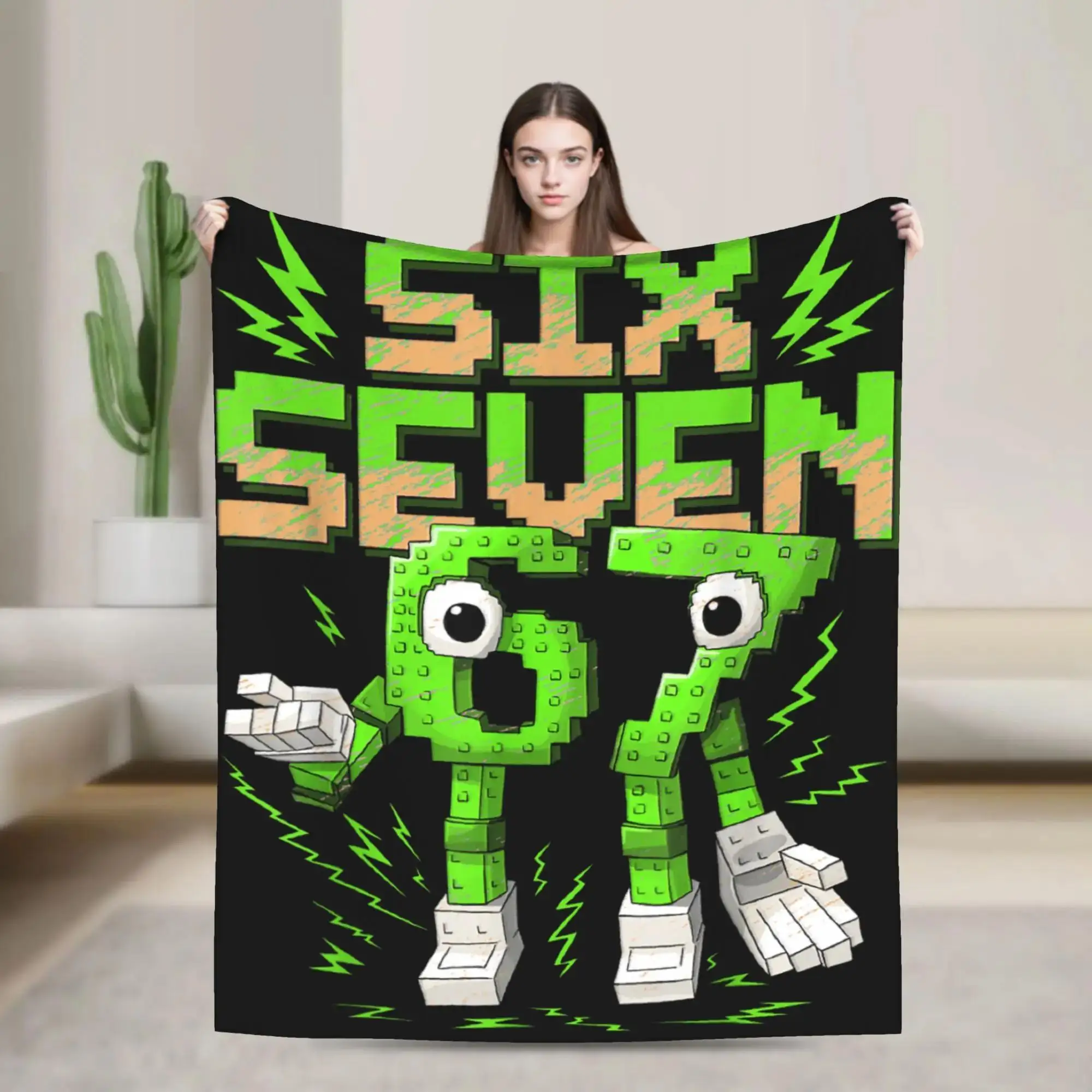

Плед-покрывало Meme Six Seven Italian Brainrot Green Soft, качественное, зимнее, для гостиной, спальни, для мальчиков и девочек