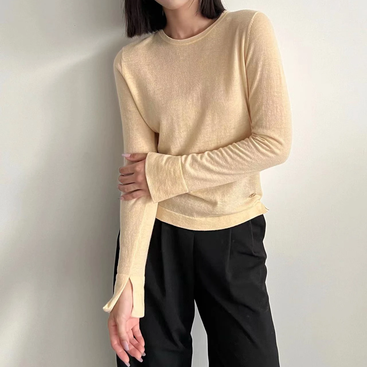 

Women Pullovers Cashmere Jumper Round Neck Knitted Bottoming Sweater