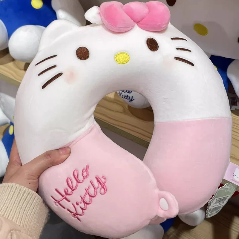 Sanrio Niedliches U-förmiges Nackenkissen Hello Kitty Purin Pochacco Tragbares Nickerchenkissen Perfekt für Nackenstütze Kuromi Plüschtier