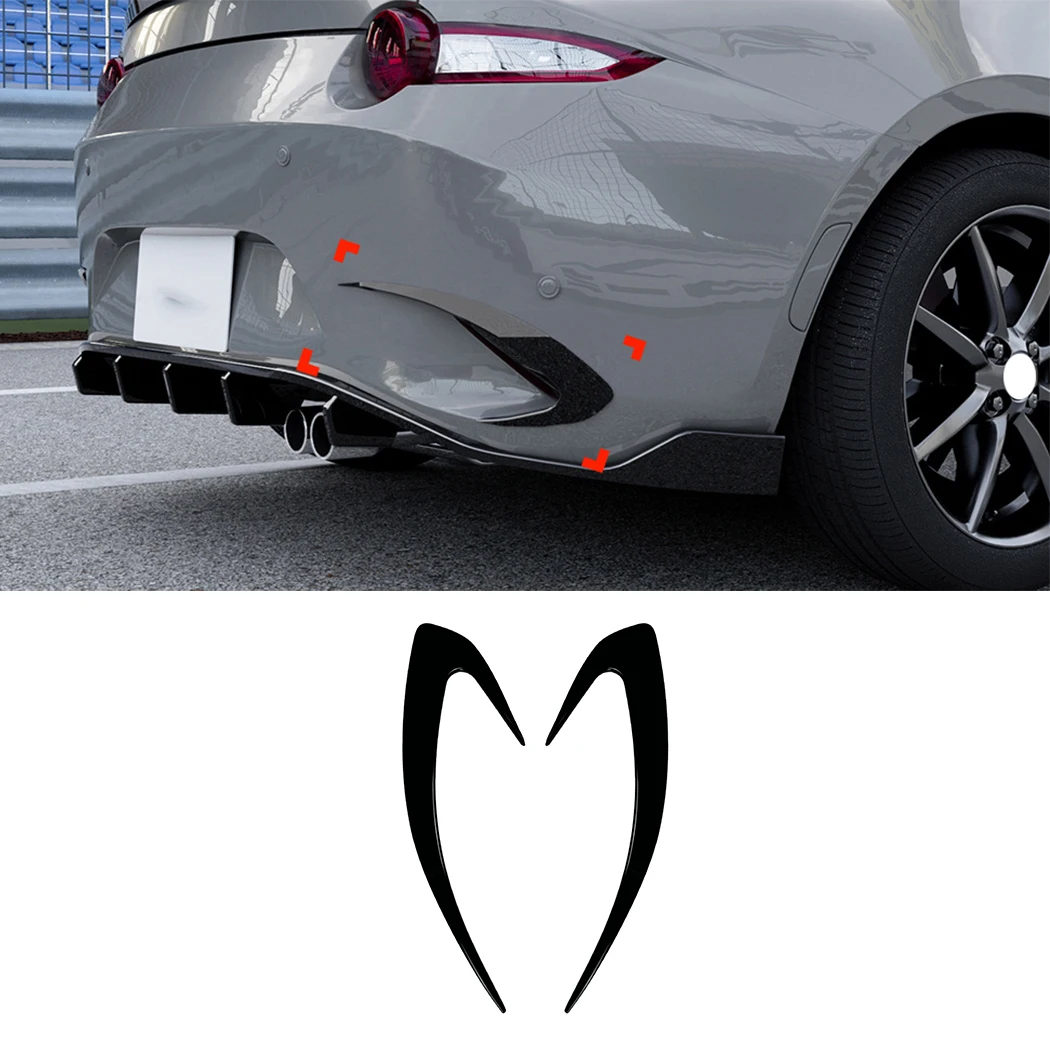 For Mazda MX-5 Miata ND 2016-2025 Rear Bumper Splitter Lip Body Kit Spoiler Air Vent Cover Canard ABS Sticker
