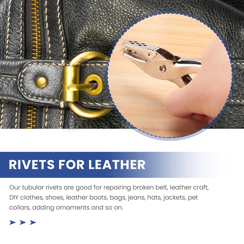 Rivets For Leather, 300 Sets Double Cap Rivets 3 Sizes 3 Colors And 4 Fixing Tools DIY Leather Craft Clothes Boots Bags