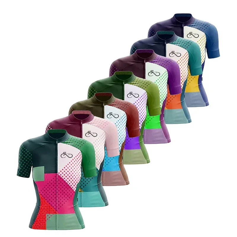 

Fashion Cycling Jersey 2023 Summer Women Short Sleeve Breathable Road Bicycle Clothing Quick Dry MTB Bike Shirt Maillot Ciclismo