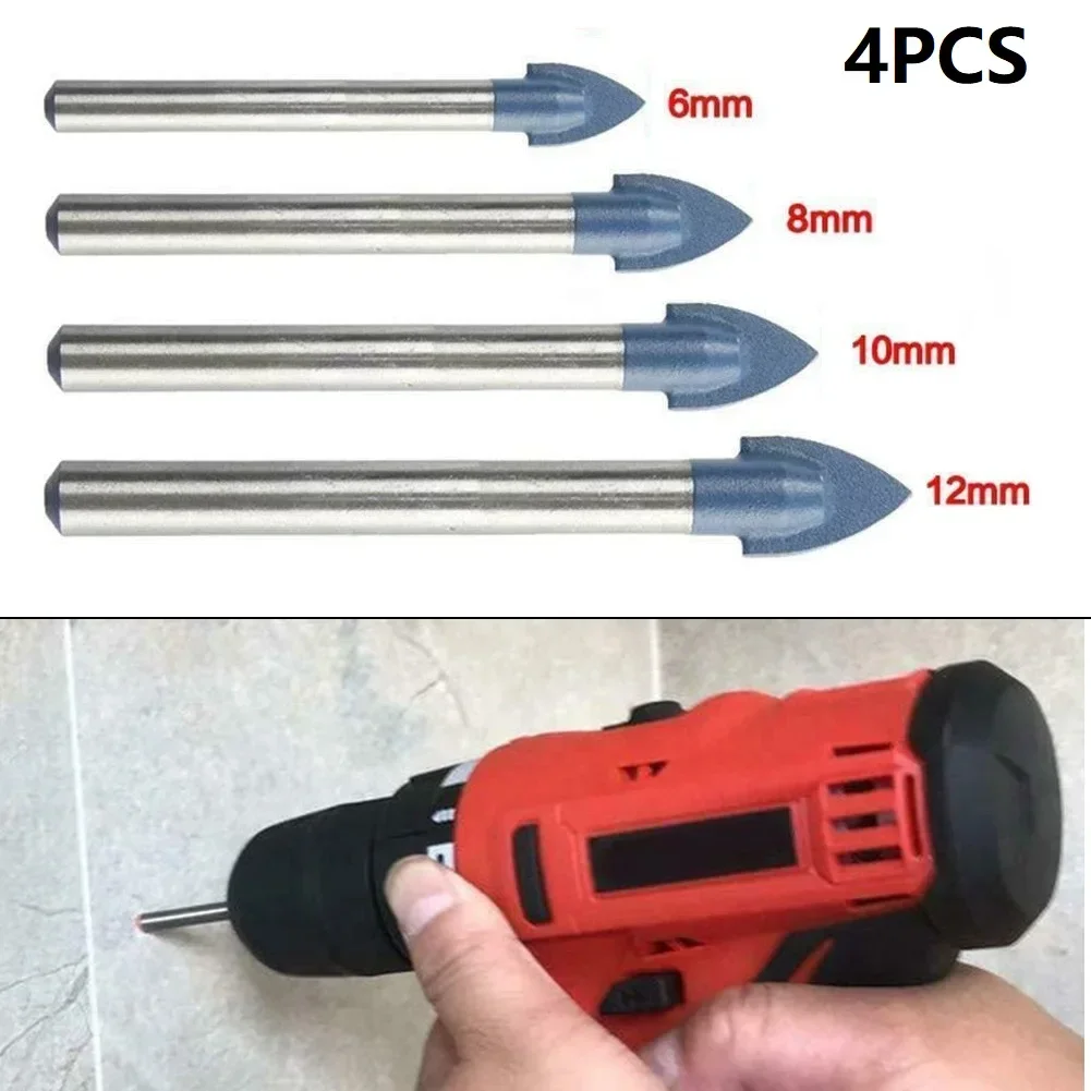 Set di punte da trapano con punta diamantata per piastrelle di vetro da 6-12mm punta a lancia con punta in carburo di tungsteno per piastrelle di ceramica punta da trapano a specchio in marmo s muratura Dri