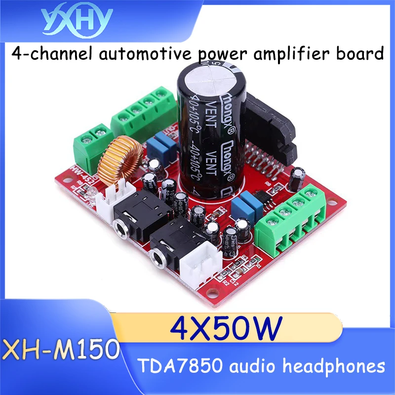 1pcs XH-M150TDA7850 Audio Headphone 4-Channel Car Amplifier Board 4X50W with BA3121 Noise Reduction Hi-Fi Grade