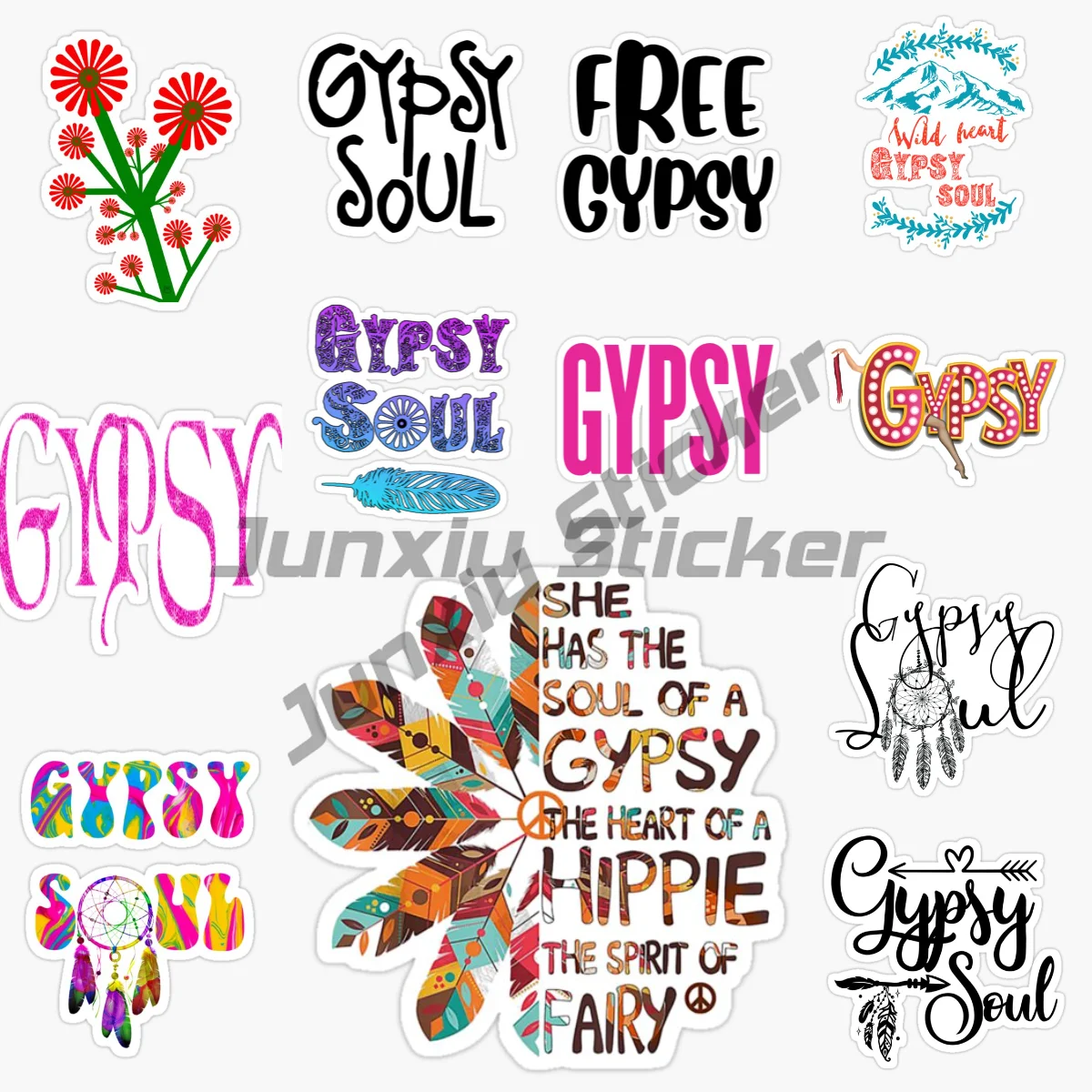 

GYPSY Letter National Flag Car Sticker, Vinyl Self-adhesive Car Parts Decoration Sticker Decal