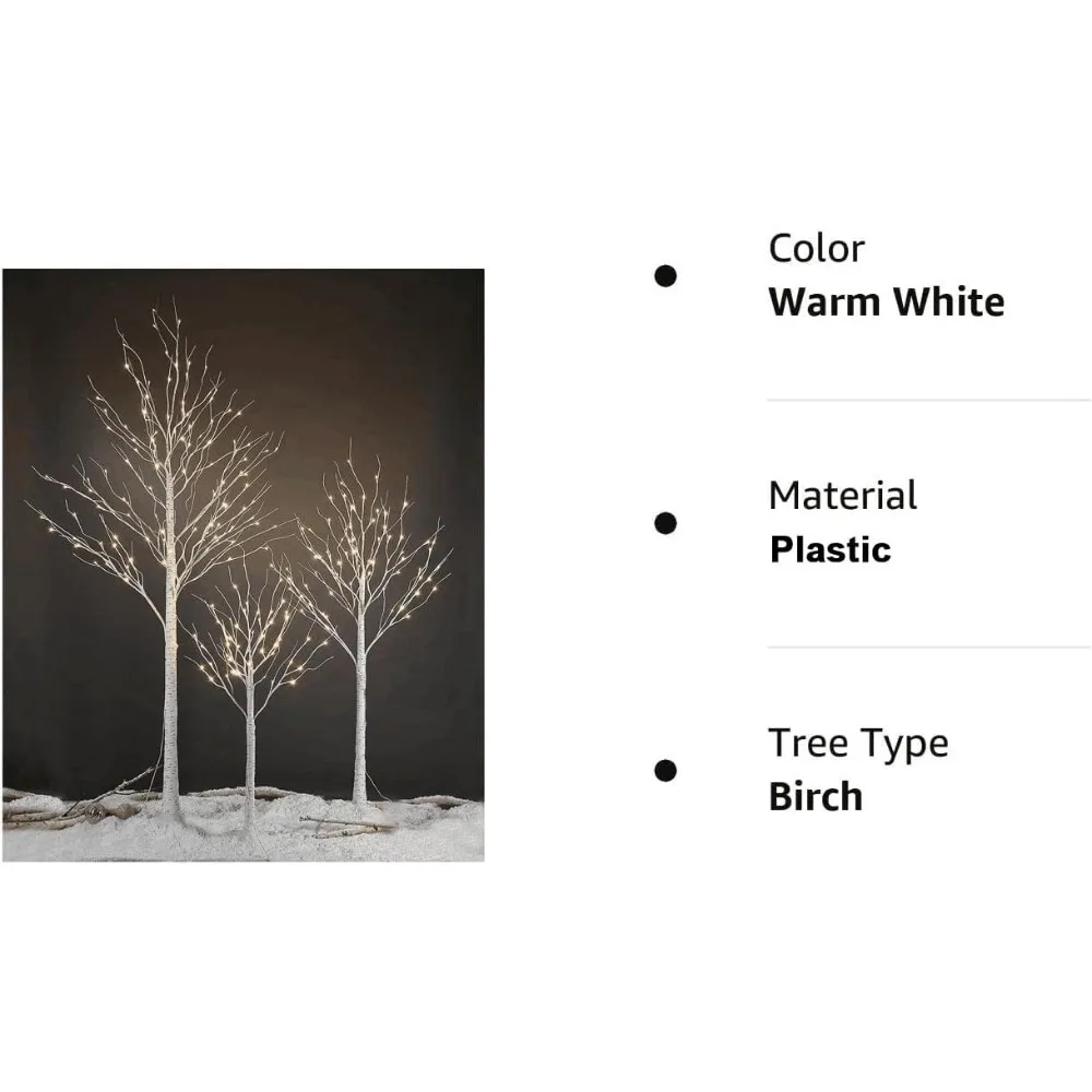 Party & Holiday DIY Decorations Birch Tree, Warm White, Suitable for Home, Holiday,Party, and Christmas Decoration Event & Party