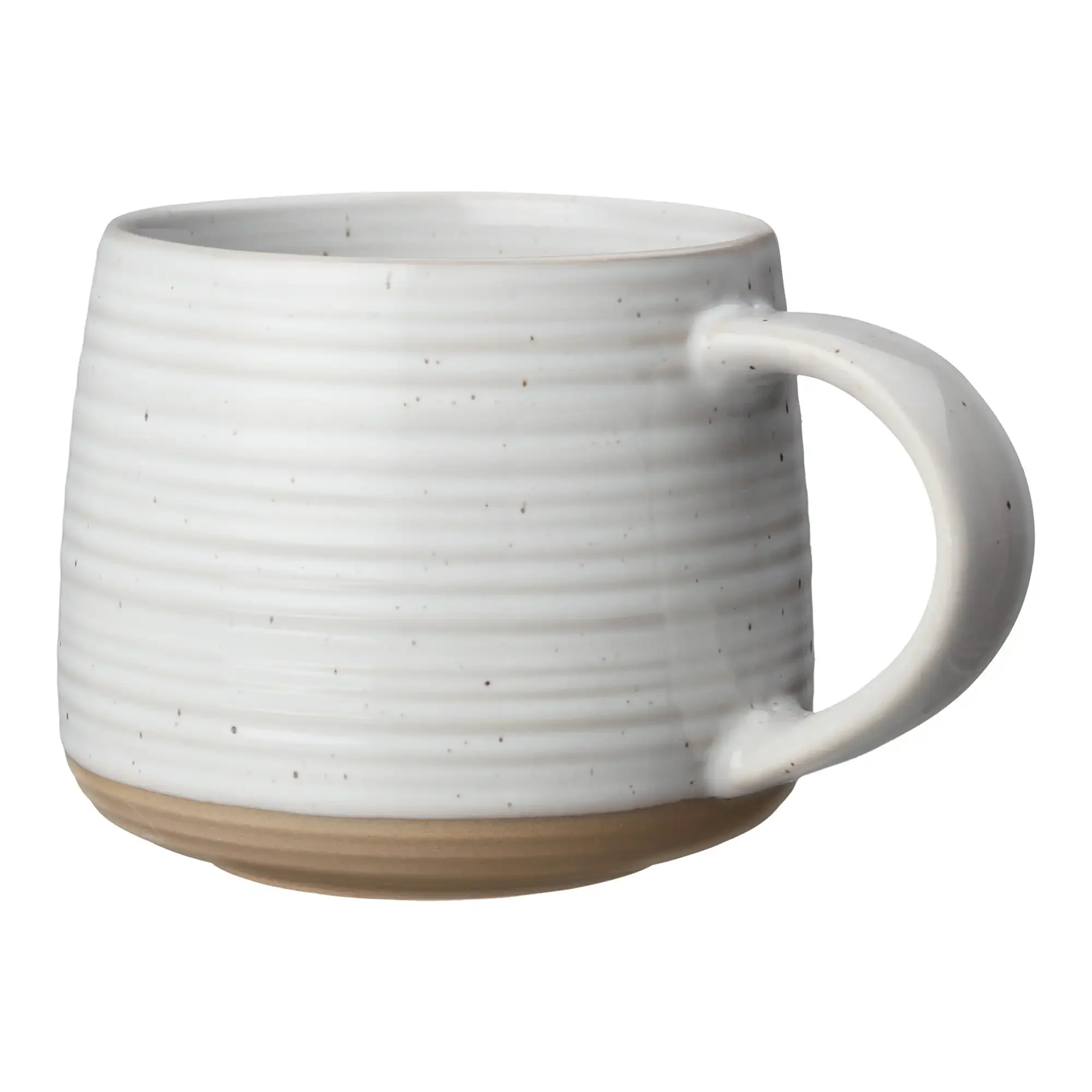 Stoneware Mug White Speckled Elevate your daily cup of coffee or tea with a cool contemporary stoneware mug