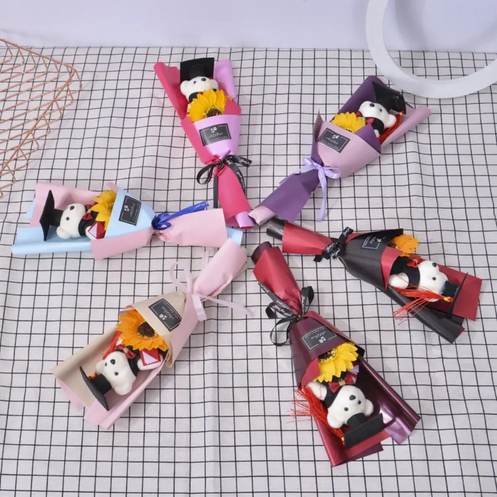 Boeket Decoratie Afstuderen Beer Boeket Cartoon Mooie Beer Boeket Beer Elegante Doctoraal Beer Afstuderen Seizoen