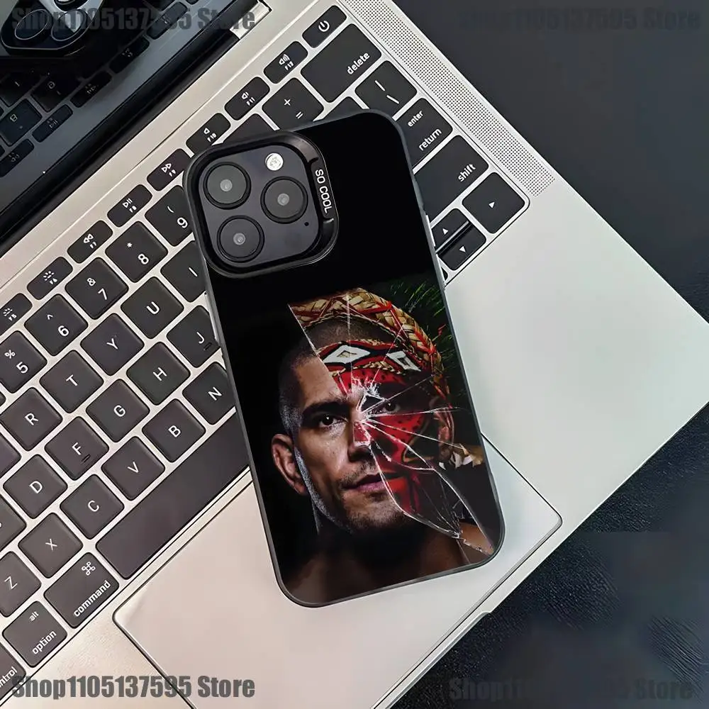 الملاكمة Hfighting بيريرا أليكس جراب هاتف آيفون 17,16,15,14,13,12,11,Pro,XS,Max,Plus,Mini,SE4,E غطاء أسود غير لامع مقاوم للصدمات #2