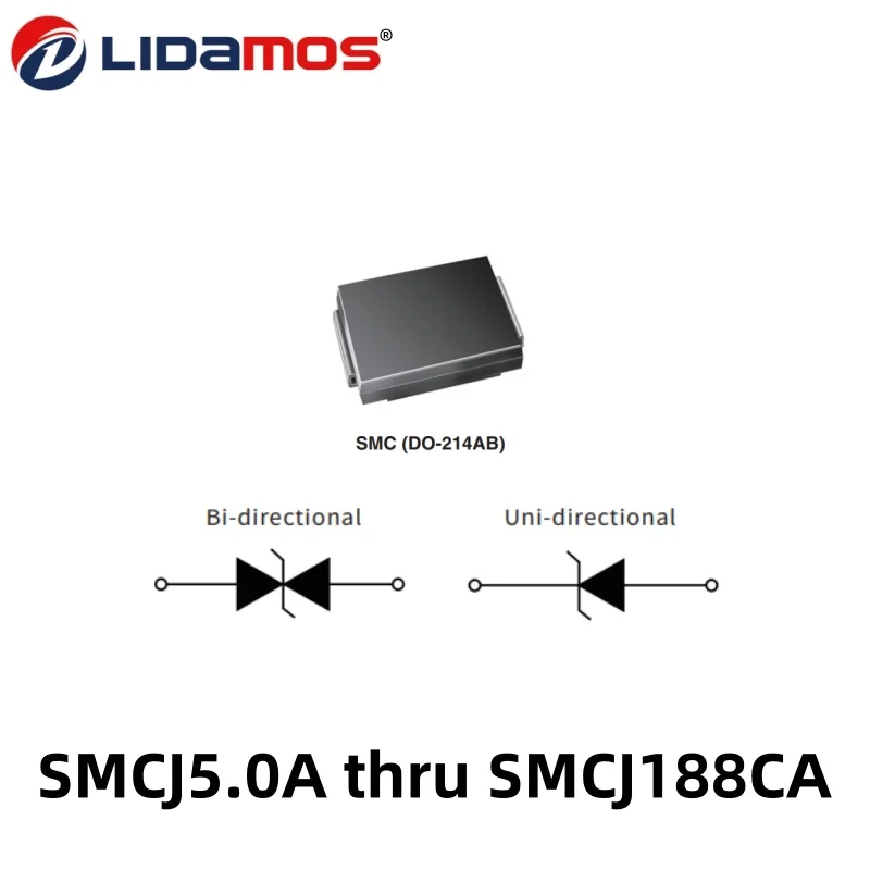 SMCJ54CA Bidirectional TVS Diode 1500W SMC DO-214AB Surface Mount Transient Voltage Suppressor Made In China