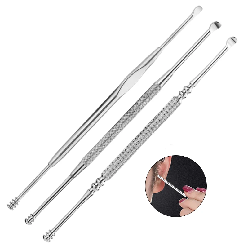 1pcs Ear Cleaner Wax Pickers Earpick Wax Remover Curette Ear Pick Cleaner Spoon Care Ear Clean Tool Double-ended Earpick