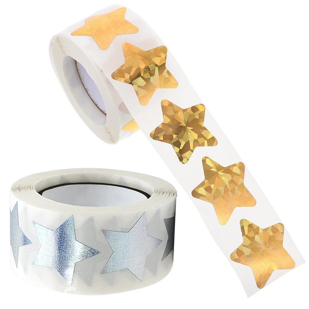 

2 Rolls Sealing Sticker Labels Decoration Pentagram Mail Stickers Envelope Sealer Pvc Seals
