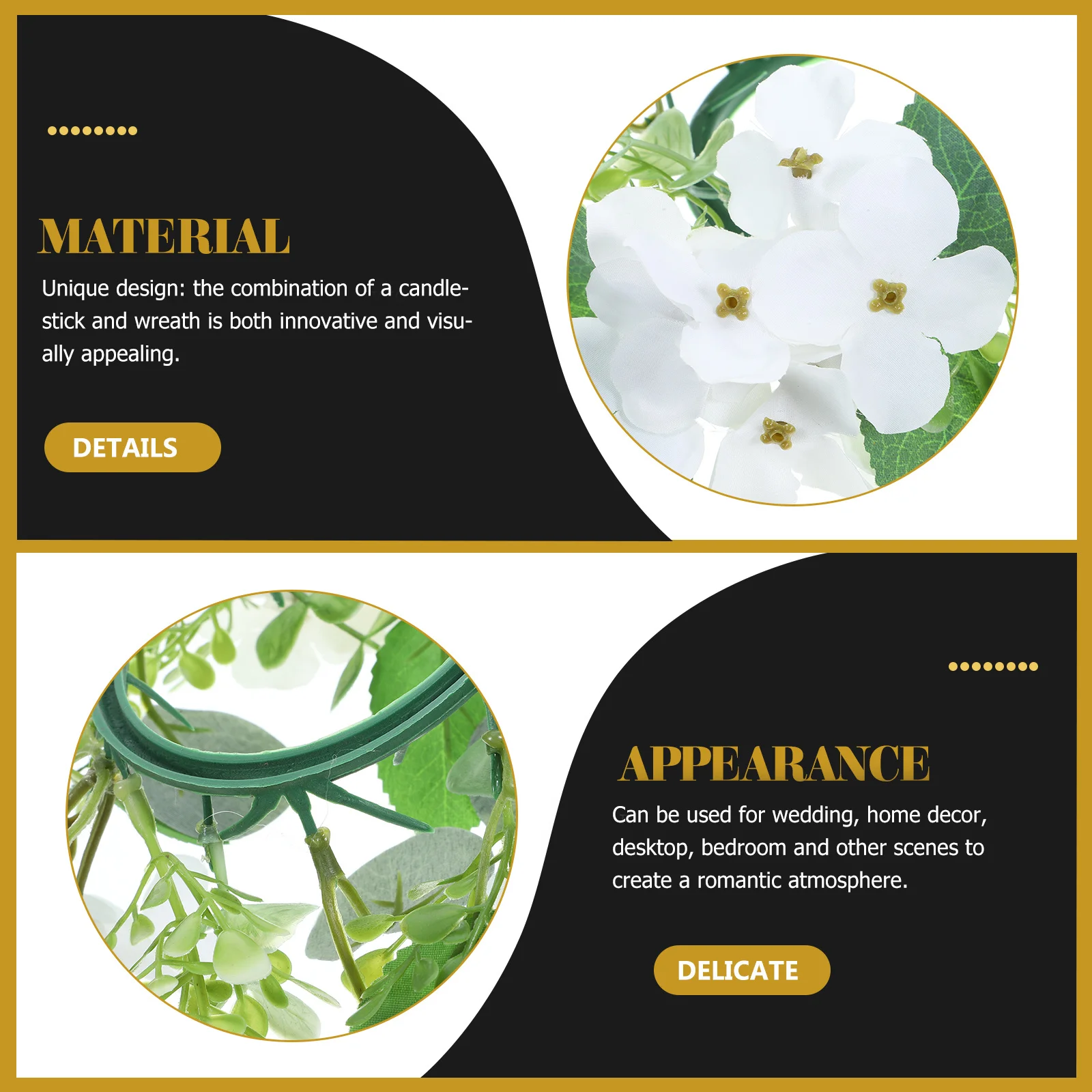 

Artificial Eucalyptus Leaf Ring Wreath Wedding Table Centerpiece Floral Holder Home Decor Flower Centerpieces