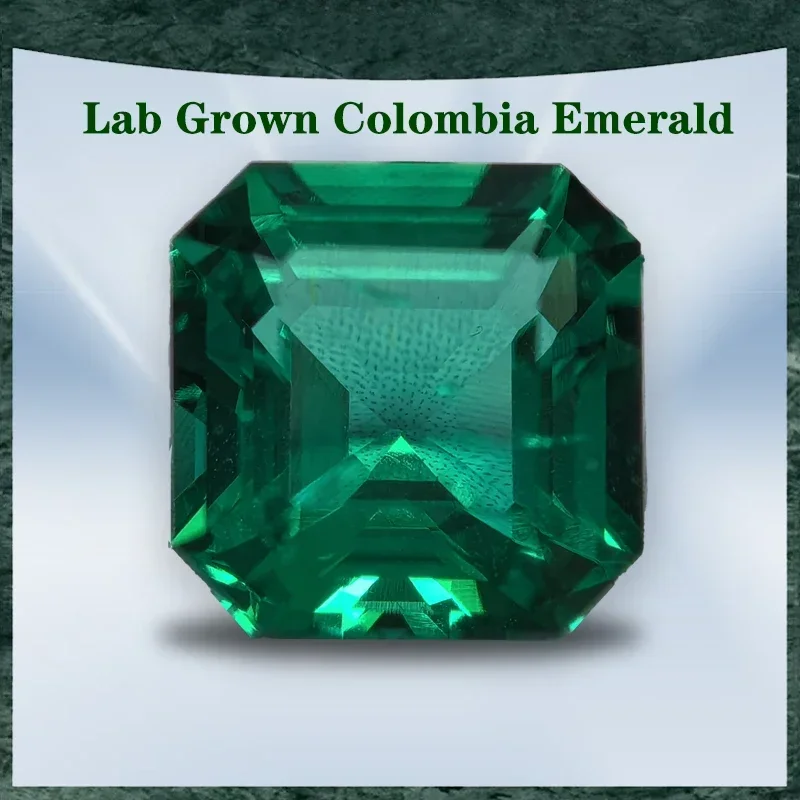 

Top Lab Grown Colombia Emerald Asscher Cut Selectable AGL Certificate Hydrothermal Emeralds for Diy Jewelry Making Materials