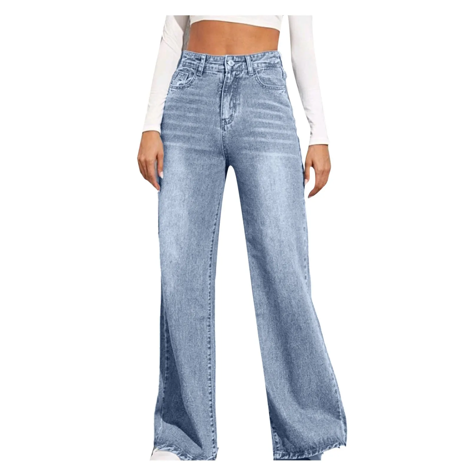 Baggy Jeans Woman High Waisted Casual Straight Vintage Streetwear Pants Y2k Fashion Lady Clothes Autumn Wide Leg Denim Trouser