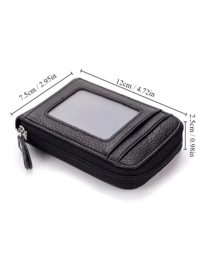 1 szt. Etui na karty w stylu koreańskim, przenośne, damskie, krótkie etui na karty bankowe, klips na wizytówki, pionowa torebka z zamkiem błyskawicznym do noszenia w ręku. — zdjęcie 2