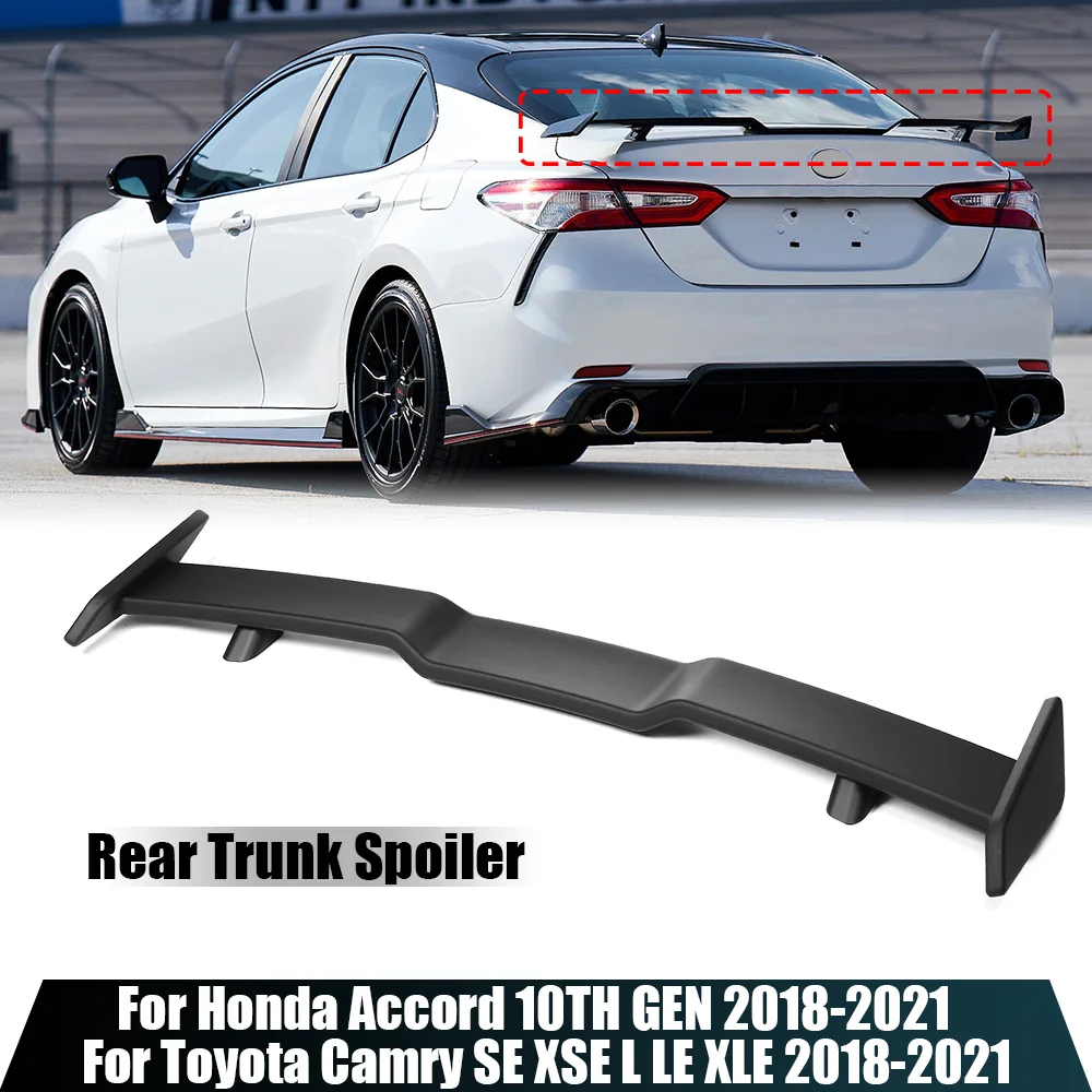 

Black / Carbon Look Rear Trunk Lid Spoiler Wing For Toyota Camry SE XSE L LE XLE For Honda Accord 10TH GEN 2018 2019 2020 2021