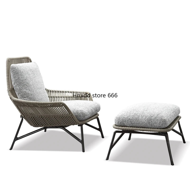 Balcony table and chair small sofa coffee table combination casual rattan three-piece set