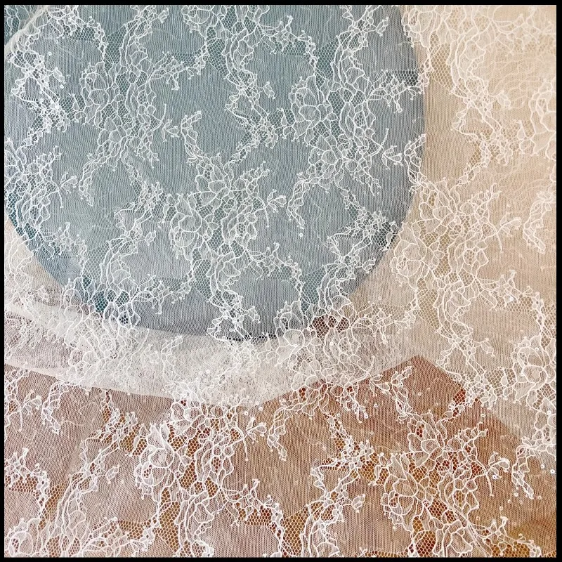 New glitter thin lace flower fabric wedding dress curtain wedding stage tablecloth decorative accessories