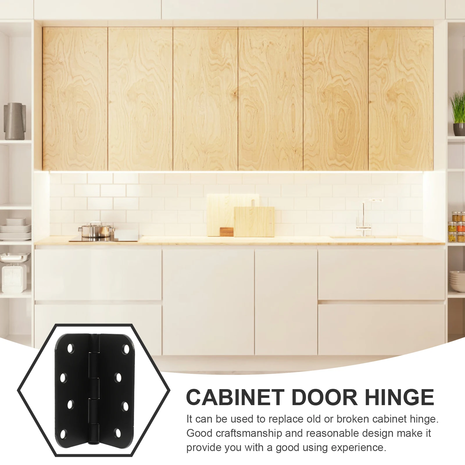 

3pcs Cabinet Hinges Black Metal Smooth Durable Kitchen Wardrobe Bathroom Door Furniture Replacement Hardware Pivot