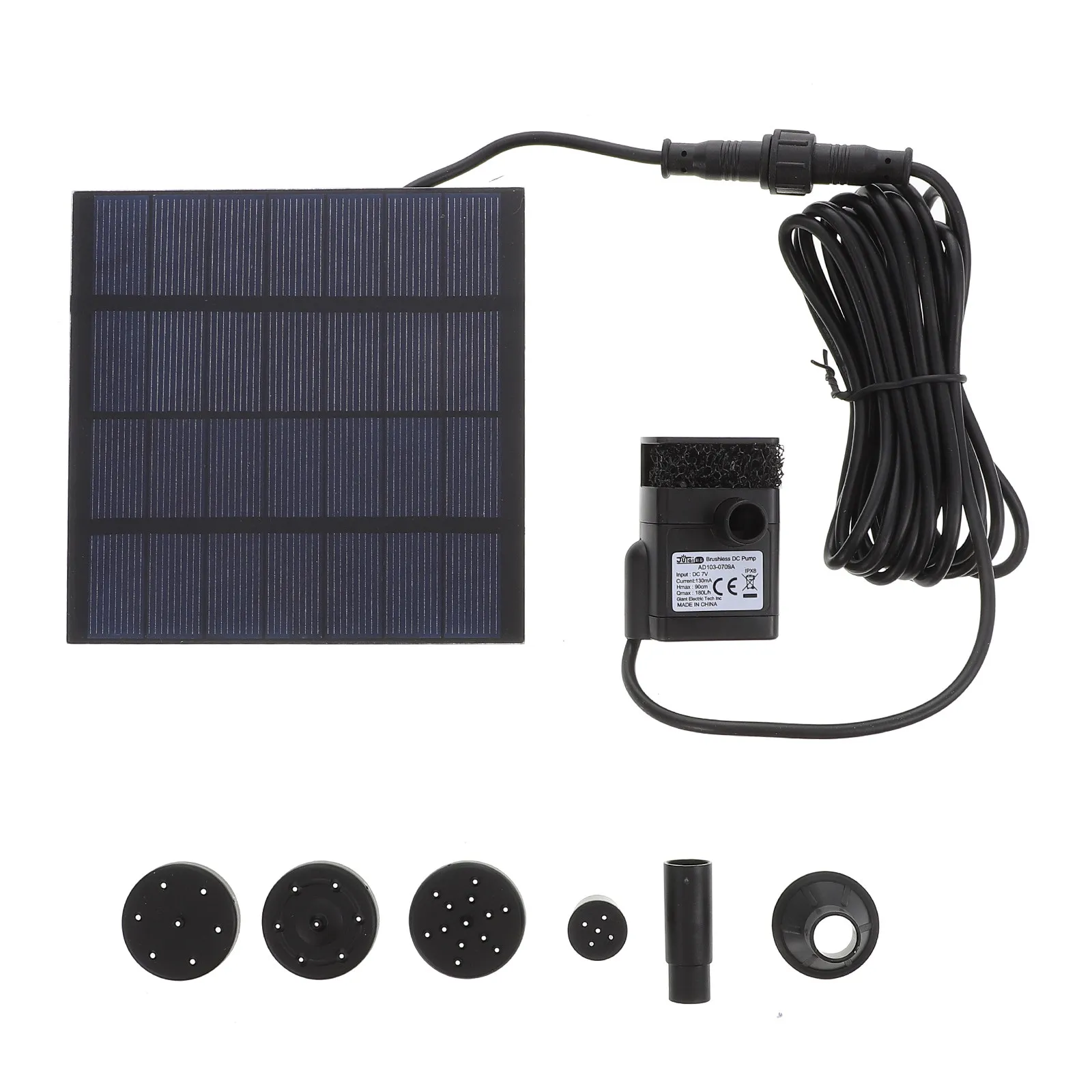 7V 12W Solarpanel-Wasserpumpe, schwarze Solar-Tauchpumpe aus Hartplastik für Brunnen, Aquarium, Gartenteich