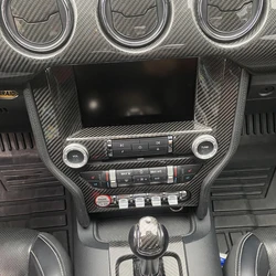 For Ford Mustang 2015-2023 Real Carbon Fiber Center Console Navigation Panel Cover Trim