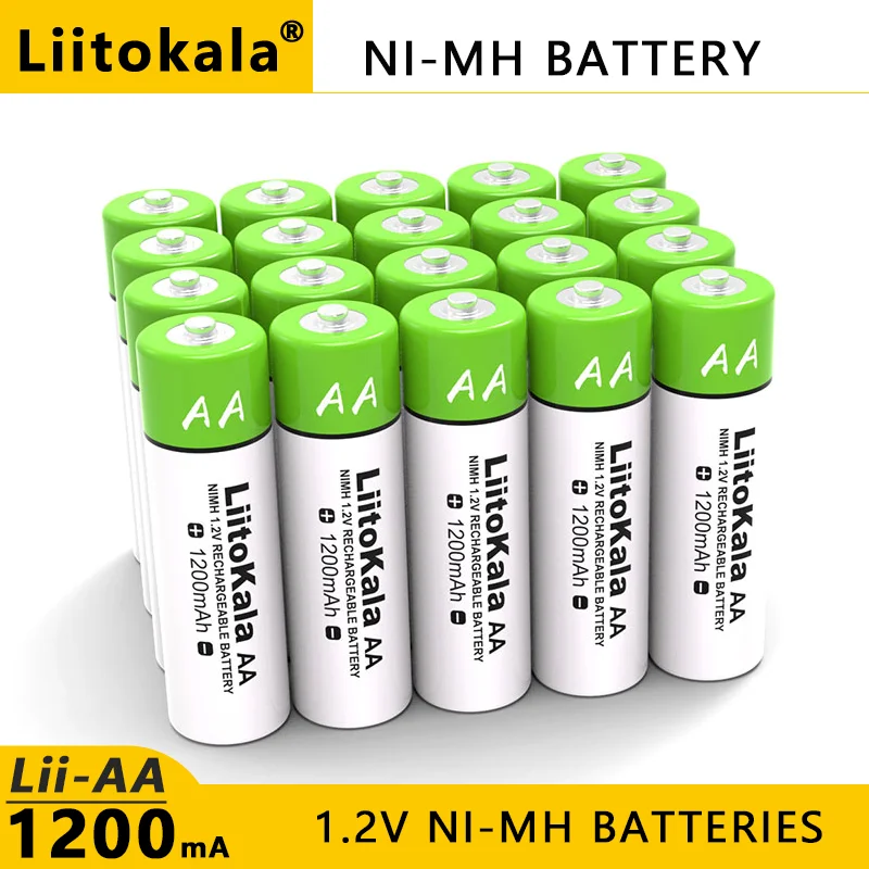 1-30 sztuk Liitokala nowy 1.2V AA 1200mAh akumulator Ni-MH do pistoletu do pomiaru temperatury pilot mysz zabawka baterie