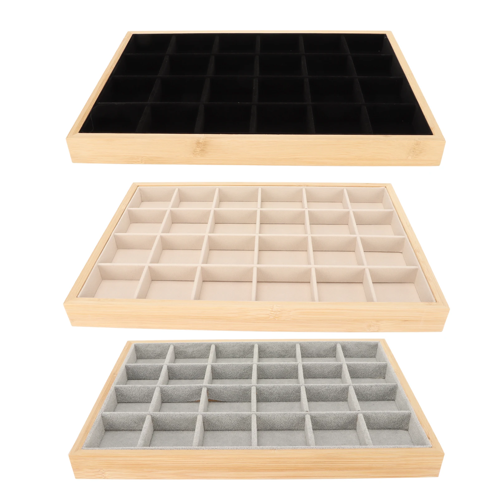 Jewelry Storage Display Trays Multipurpose 24 Grids Jewelry Tray for Ring Earring Bangle Bracelet Necklace