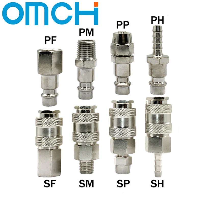 EU Type SH PH SP PP SM PM SF Pneumatic EU Type Fittings for Air Hose Coupling Compressor Accessories Quick Release Fitting