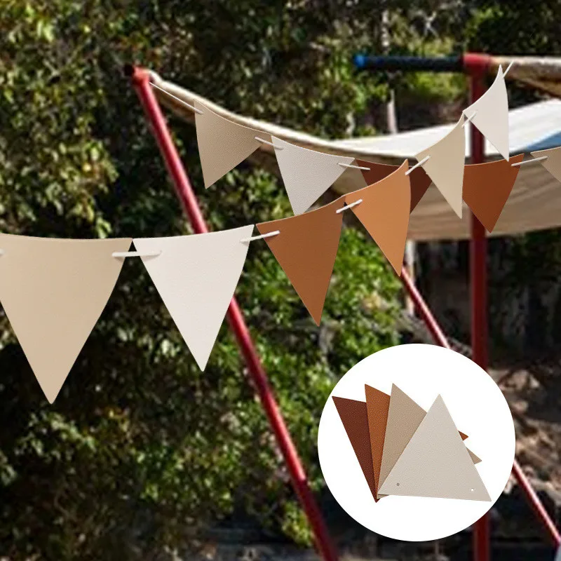 3M PU Triangle Flags Camping Tents Flags Festive Birthday Decoration Flags Colorful Hanging Home Party Decoration Accessories