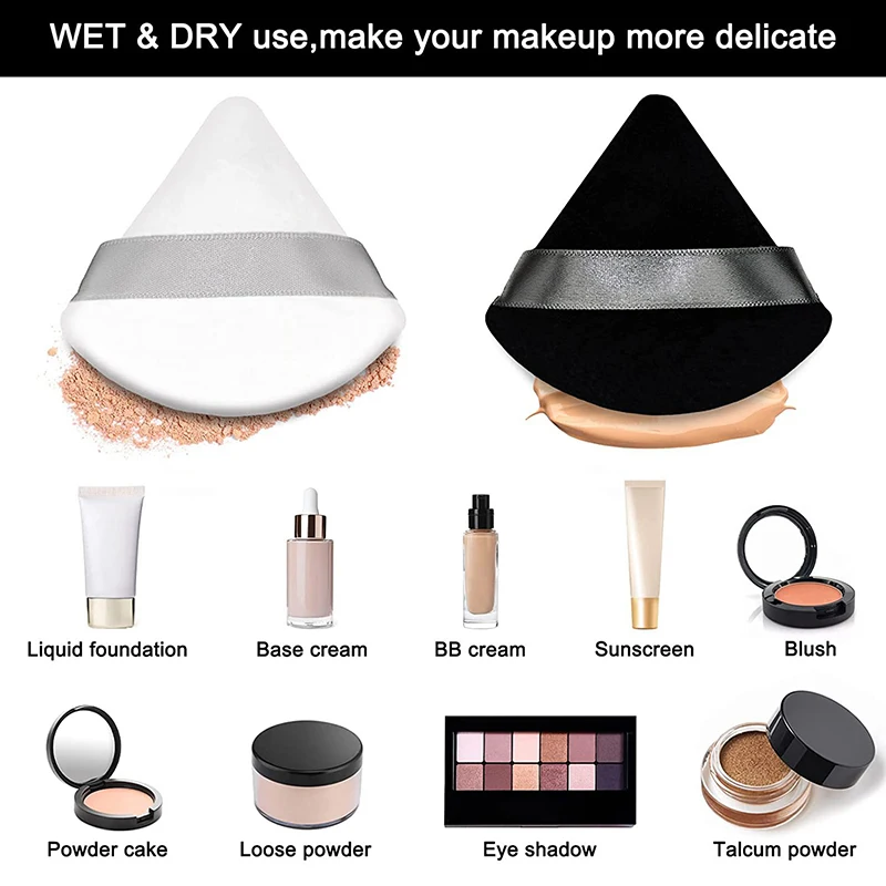 6 Chiếc Nhung Tam Giác Bông Đánh Phấn Trang Điểm Dùng Với Mặt Mắt Contouring Bóng Cói Mỹ Phẩm Nền Dụng Cụ Trang Điểm