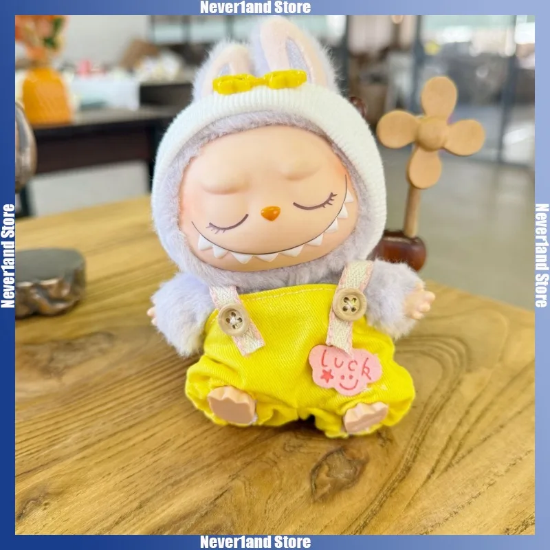 Mini tenues de poupée en peluche, chapeau à bretelles, ensemble de couvre-chef étoile 10-17cm Labubu V1 V2 Kpop Idol, accessoires universels pour vêtements mignons