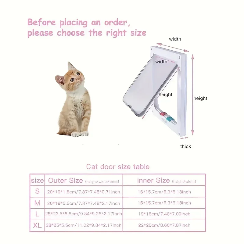 Dog Cat Flap Door With 4 Way Security Lock Flap Door For Small Dog Cats Kitten