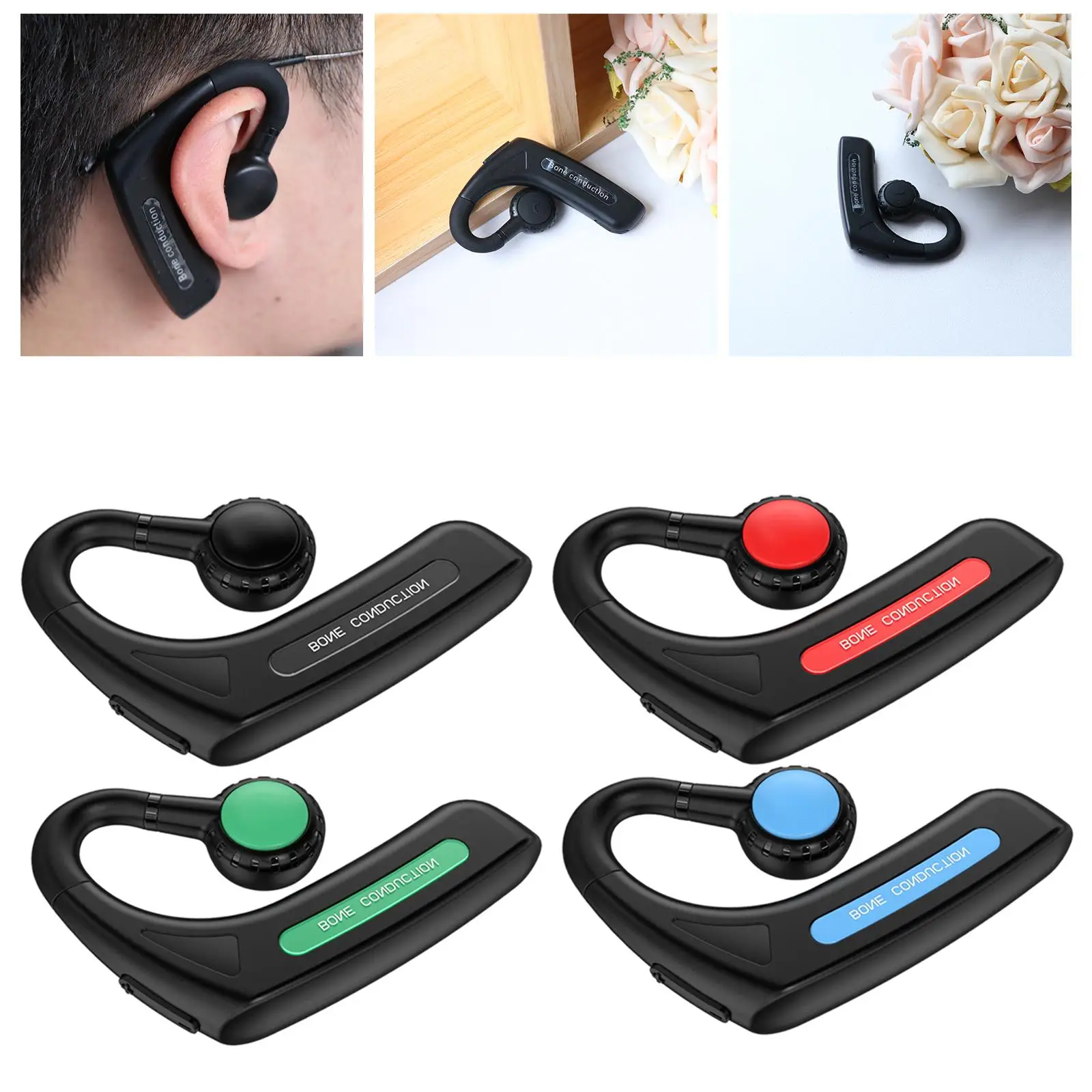 Conduction Headphones 70mAh Sports Style Earphone Voice-Control Function Sweatproof for Driving gym exercise Jogging Indoor