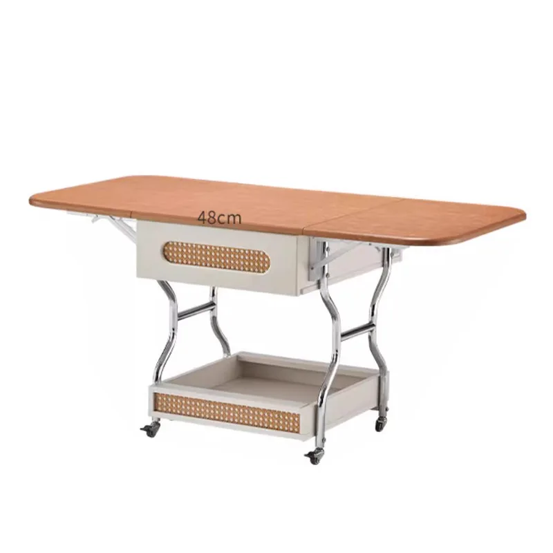 

Removable folding side table, sofa side cabinet, antique coffee table with wheels, retro table