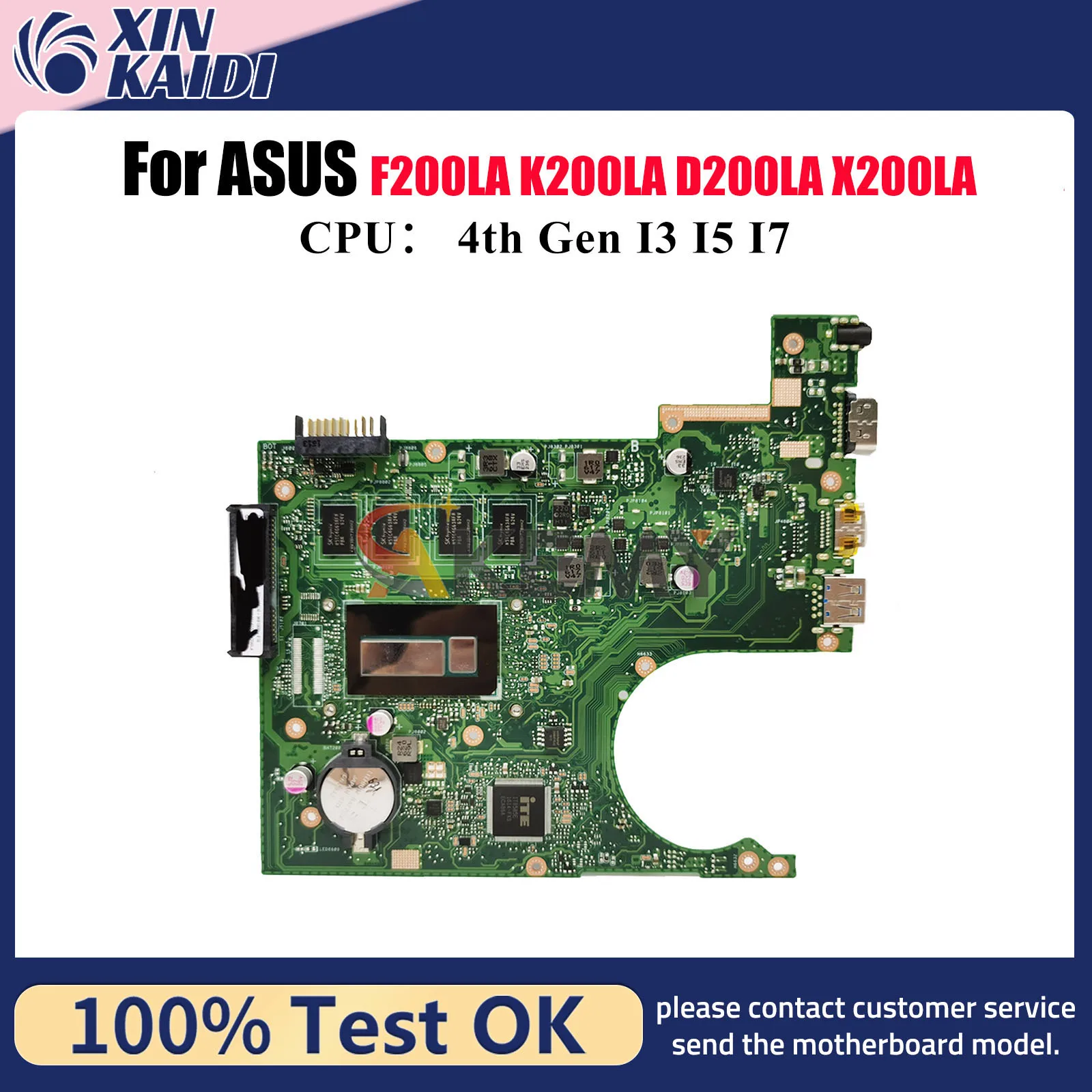 

X200LA Материнская плата для ноутбука ASUS VivoBook X200L D200LA X200LA K200LA F200LA Материнская плата для ноутбука с процессором I3 I5 I7 100% тестирование ОК