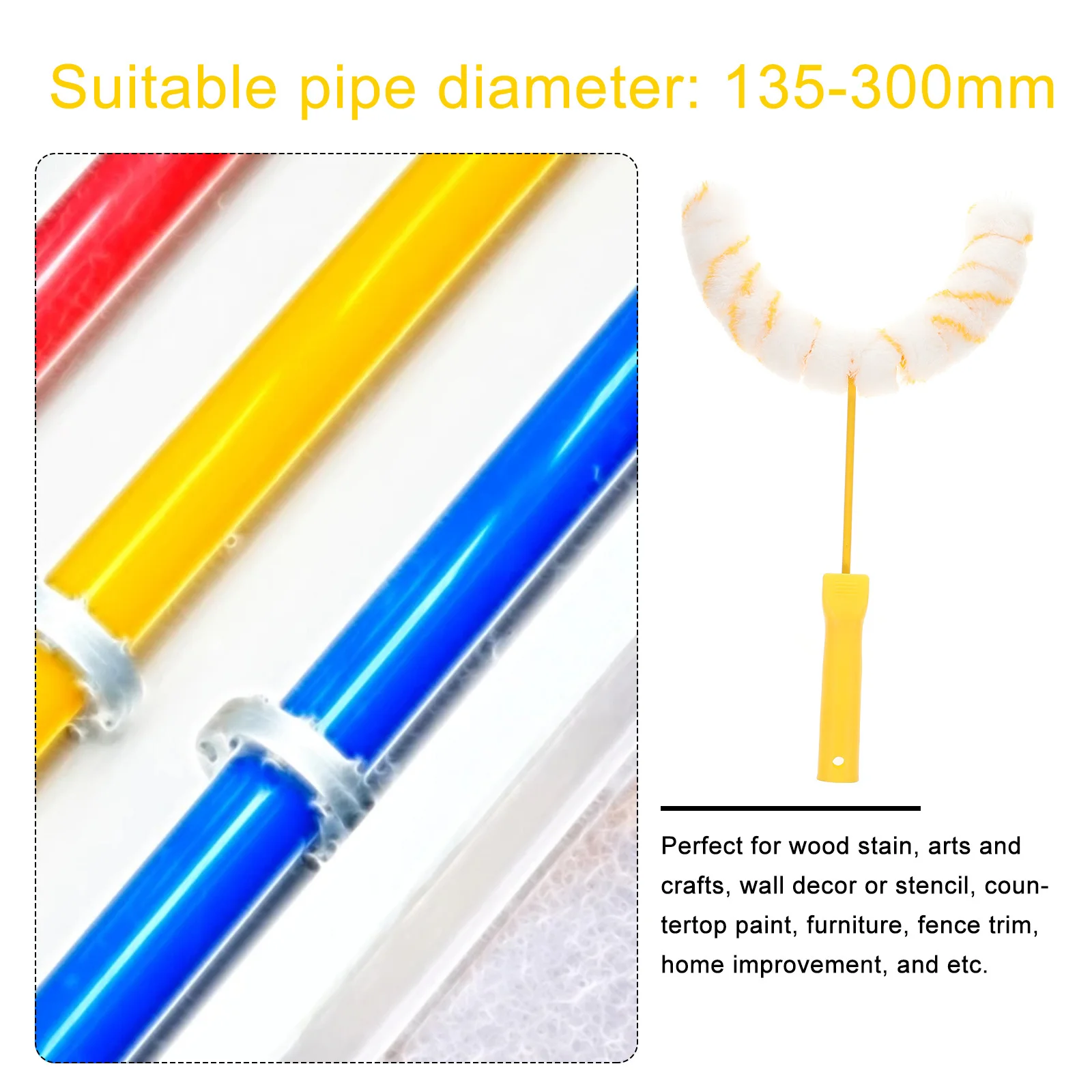 

Pipe Paint Roller Brush Lightweight Wall Painting Tool For Furniture Stain Countertop Decor Paint Roller Brushes