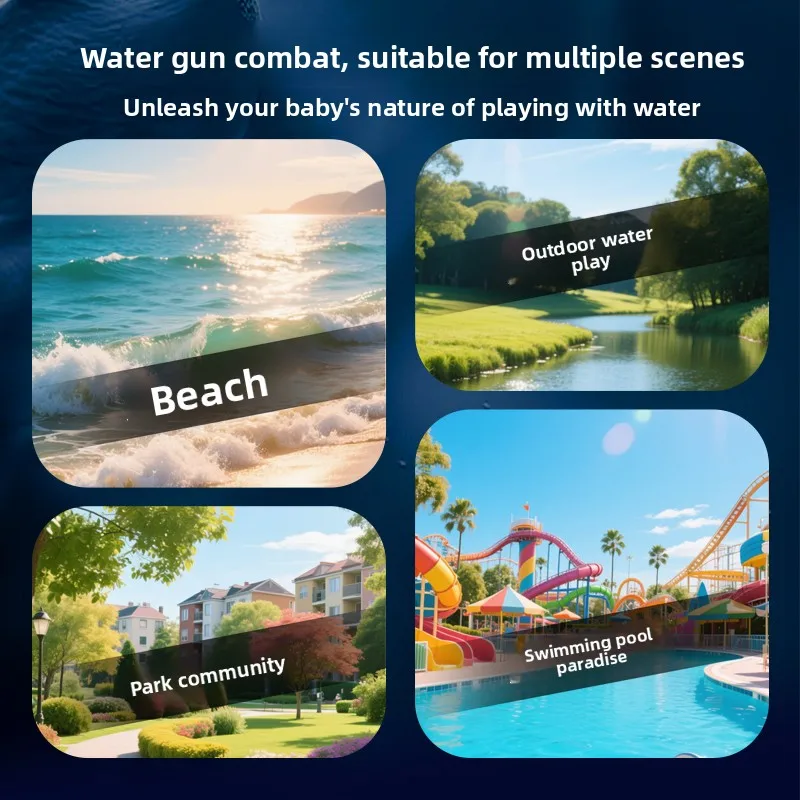 Juguetes de fiesta de verano Gatling Pistola de agua automática eléctrica para niños - Juguete de pulverización potente de alta presión Regalo de Navidad