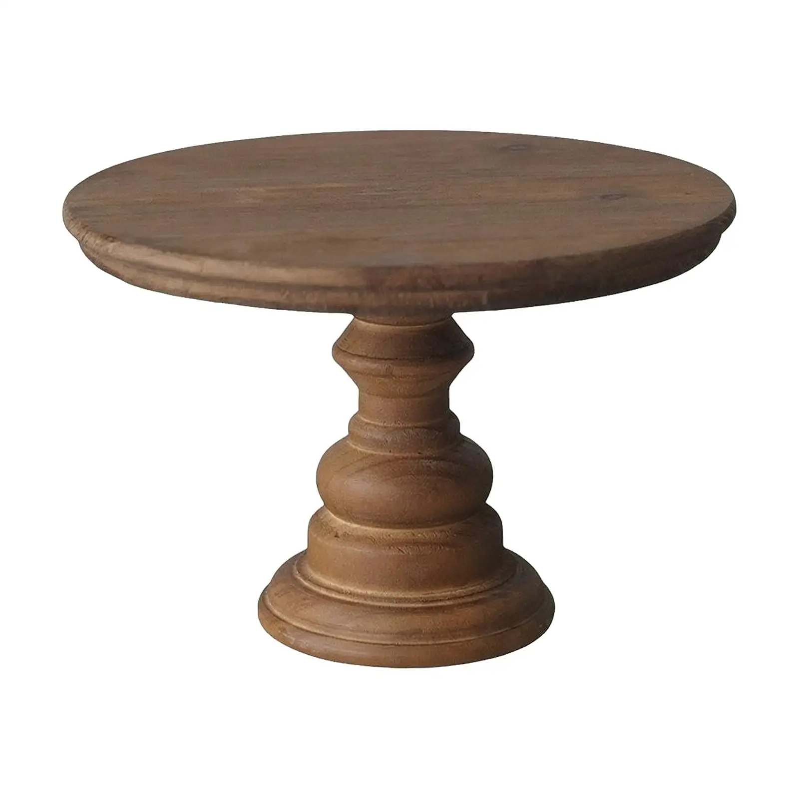 Solid Wood Dessert Display Stand Turned Base Cake Pedestal for Bakery Shops Parties and Events