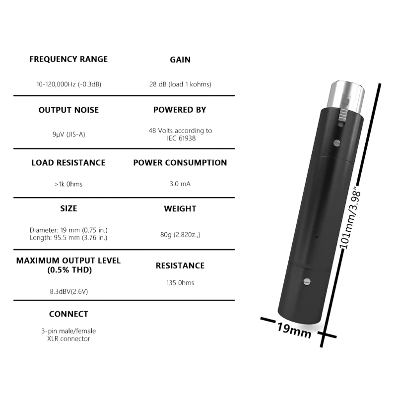 GAZ-MA1 Noise-Reducing Microphone Amplifier for CrispClear Sound Recording Dropship