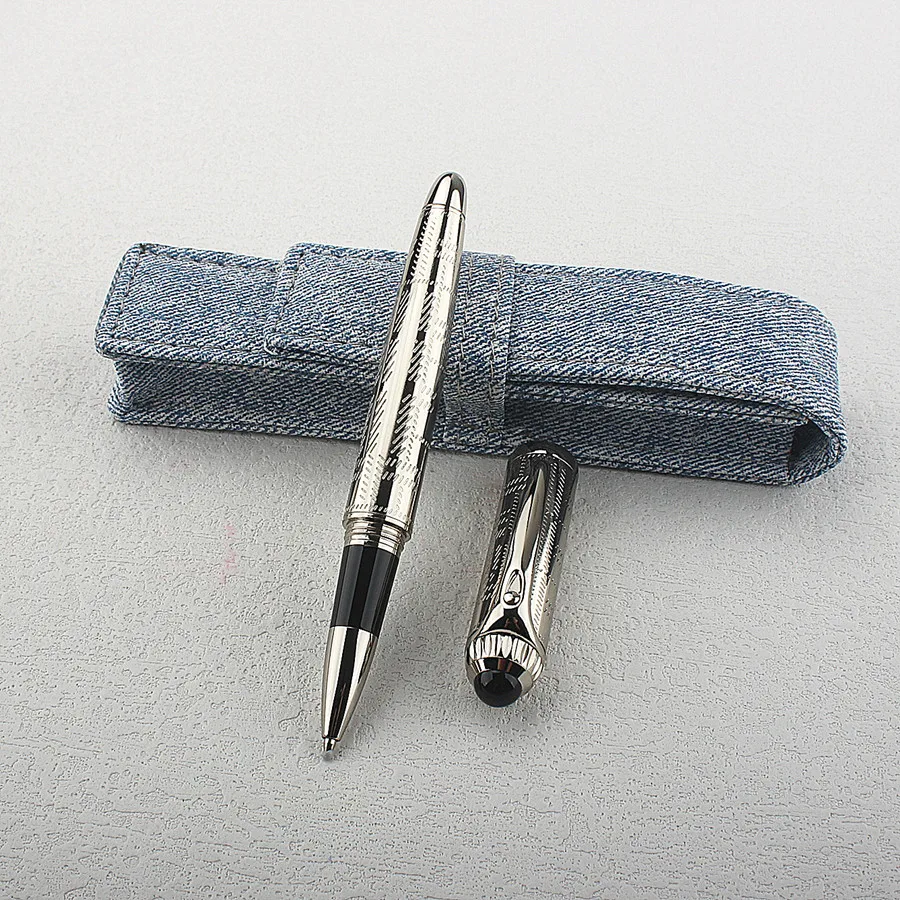 High Quality Embossed Texture Metal Rollerball Pen Luxury Business Signature Pen