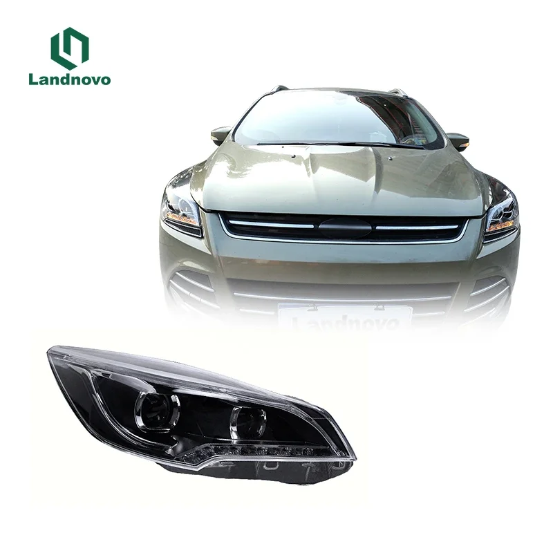 Felendo Full LED upgrade Led Head lights For Ford Escape 2013-2016 headlight assembly Car Front Head Lamp headlight