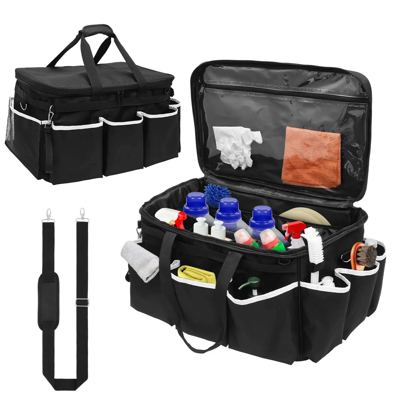 Detail Car Wash Tool Bag Detail Cleaning Box Multifunctional Large Capacity Waterproof Car Tool Storage Tote Bag